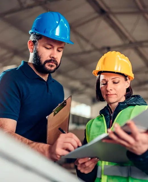 Facility management staff maintaining a shared common area