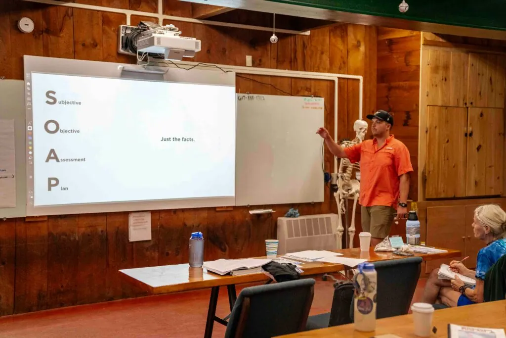 Mining camp safety compliance — Cameron Facilities team conducting a daily toolbox talk