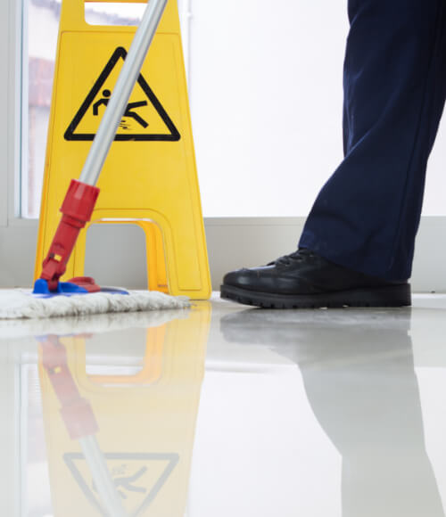 Thorough commercial and residential style cleaning service in progress