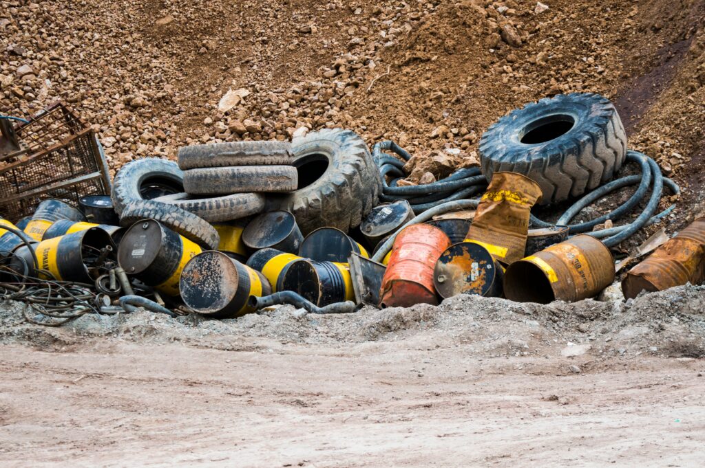 Organised waste storage at a Cameron Facilities managed mining village