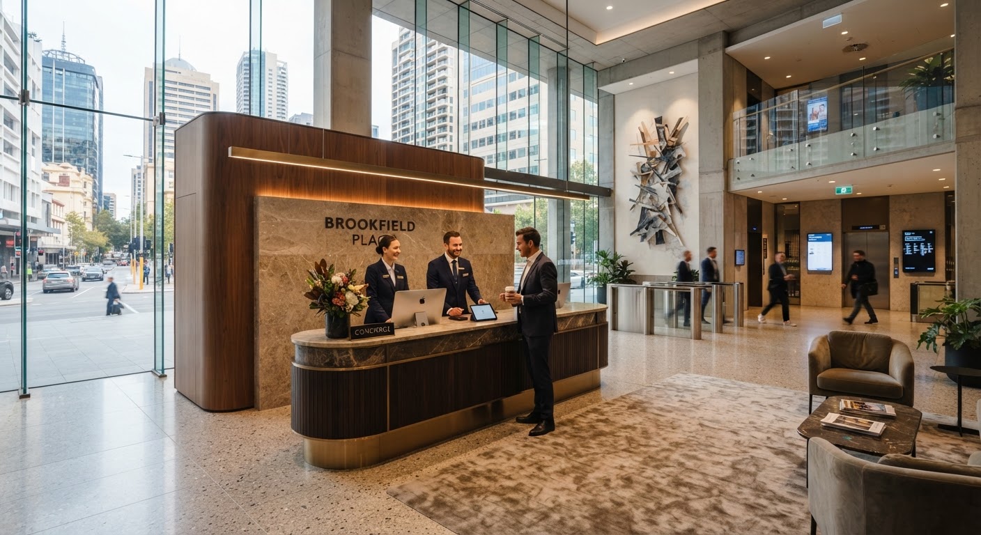 Staffed front desk in a premium Perth building lobby