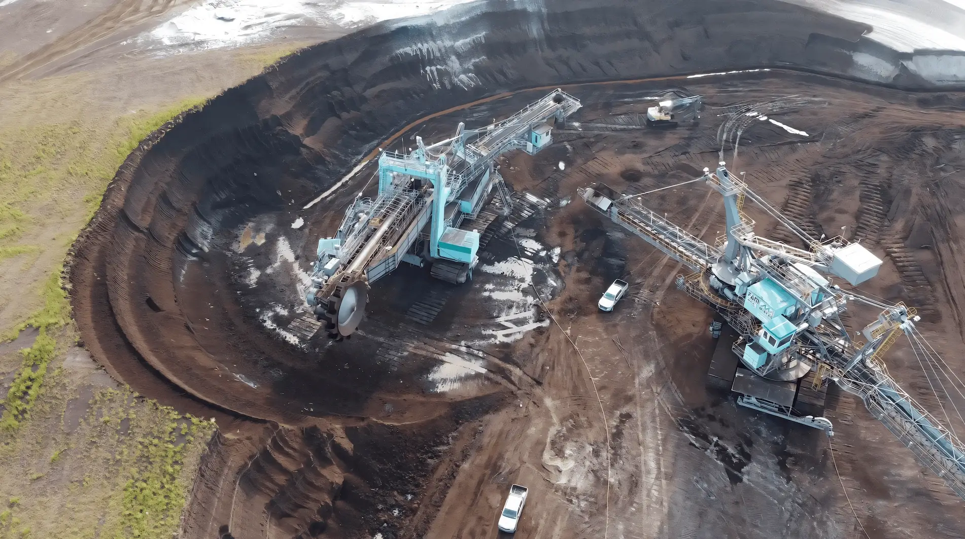 Earth moving equipment on a mine site